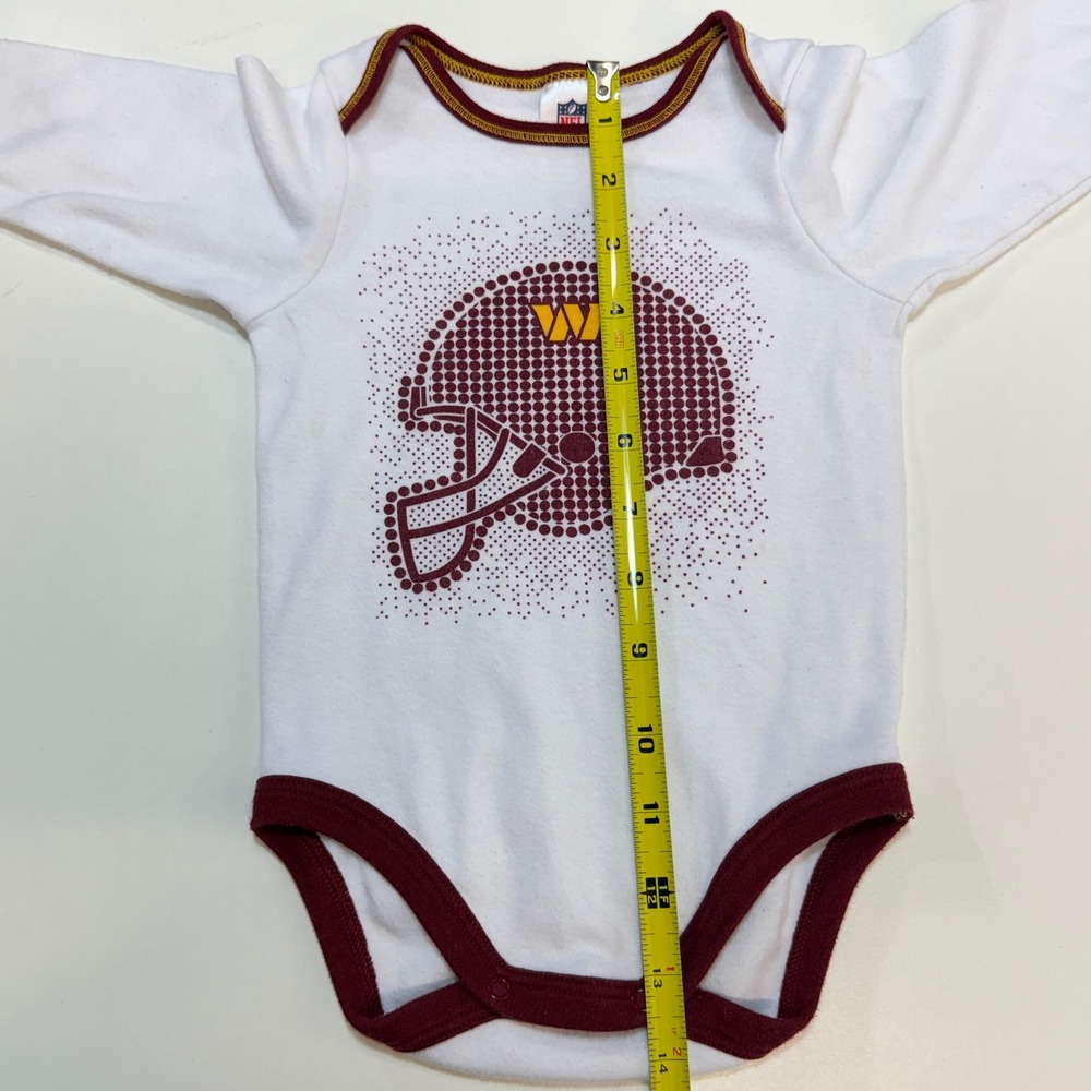 Washington Commanders NFL Team Apparel Bodysuit Kids 3-6M White Long Sleeve - Picture 8 of 8